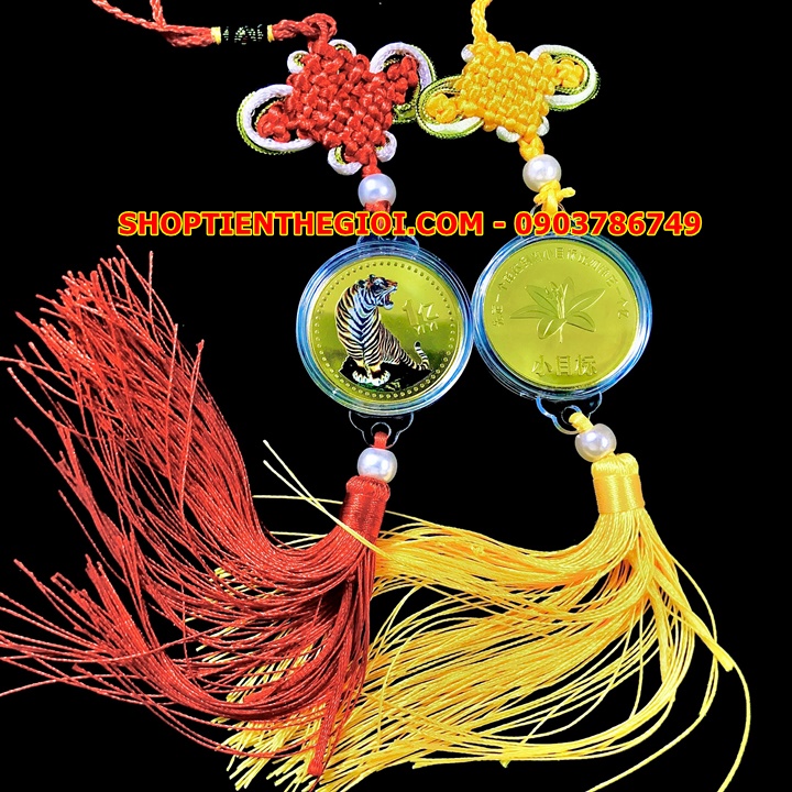 Dây Treo Ô Tô Xu Con Cọp Vàng In Màu 1 Yi Trung Quốc - SP005421